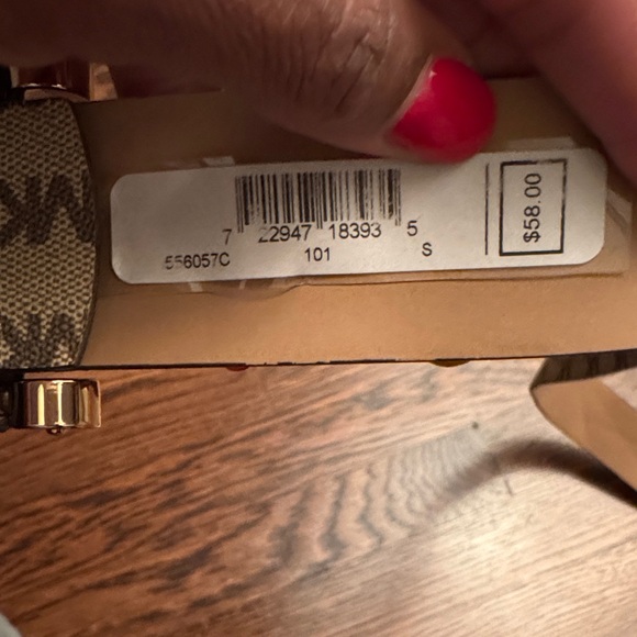 MICHAEL KORS Tan Monogram Belt with Gold Buckle - Picture 4 of 4